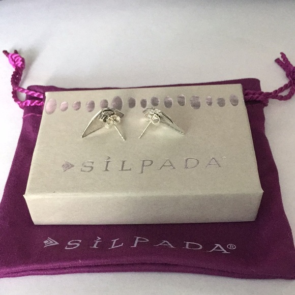 Silpada Silver Triangle Post Earrings - Picture 7 of 11